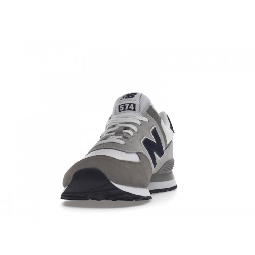 Кроссы New Balance 574 Grey White Navy - мужская сетка размеров