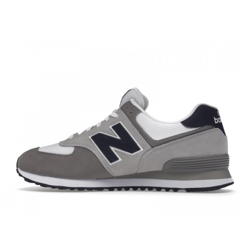 Кроссы New Balance 574 Grey White Navy - мужская сетка размеров