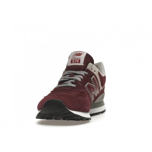 Кроссы New Balance 574 Burgundy - мужская сетка размеров