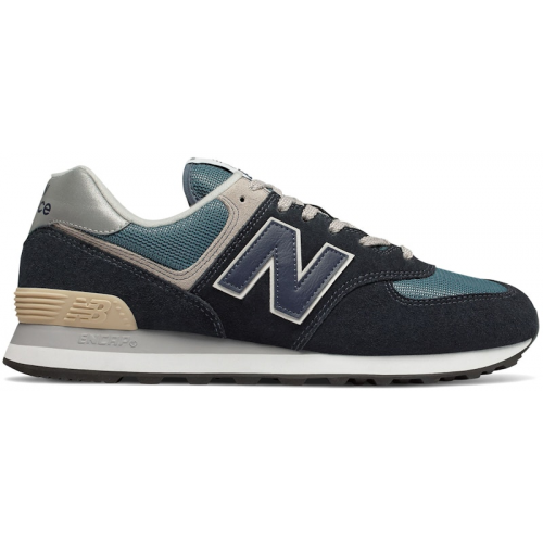 Кроссы New Balance 574 Dark Navy Marred Blue - мужская сетка размеров