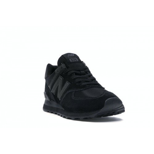 Кроссы New Balance 574 Triple Black - мужская сетка размеров