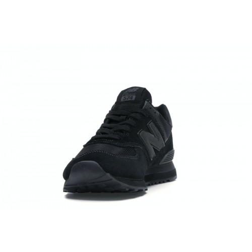 Кроссы New Balance 574 Triple Black - мужская сетка размеров