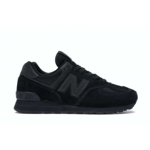 Кроссы New Balance 574 Triple Black - мужская сетка размеров