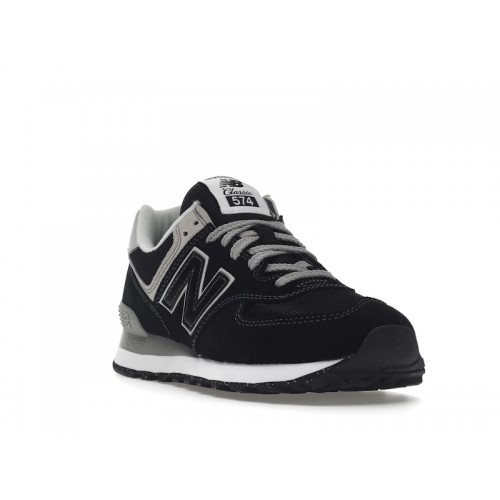 Кроссы New Balance 574 Black White - мужская сетка размеров