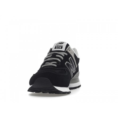 Кроссы New Balance 574 Black White - мужская сетка размеров