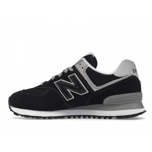 Кроссы New Balance 574 Black White - мужская сетка размеров