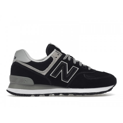 Кроссы New Balance 574 Black White - мужская сетка размеров