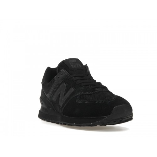 Кроссы New Balance 574 Triple Black - мужская сетка размеров