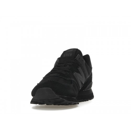 Кроссы New Balance 574 Triple Black - мужская сетка размеров