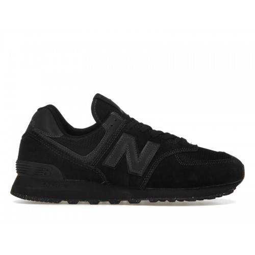 Кроссы New Balance 574 Triple Black - мужская сетка размеров