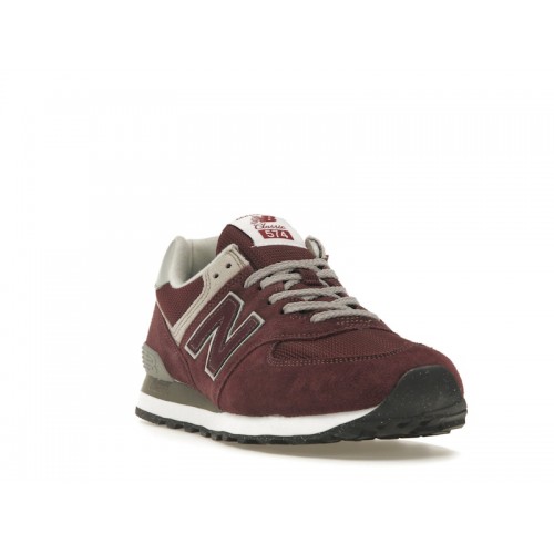 Кроссы New Balance 574 Burgundy White - мужская сетка размеров