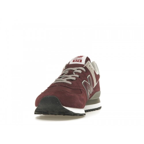 Кроссы New Balance 574 Burgundy White - мужская сетка размеров