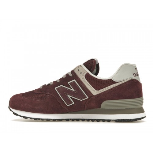 Кроссы New Balance 574 Burgundy White - мужская сетка размеров