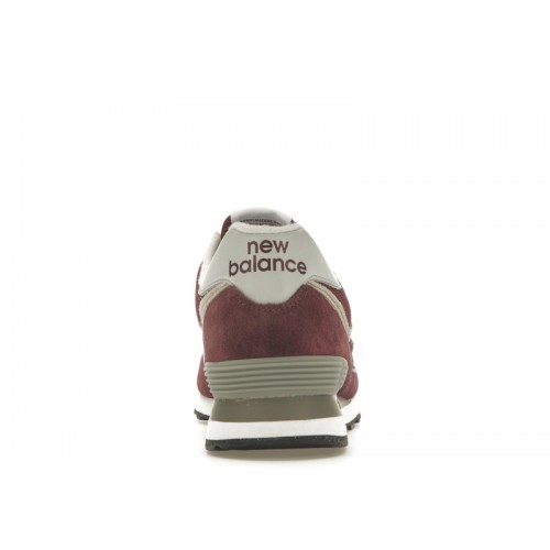 Кроссы New Balance 574 Burgundy White - мужская сетка размеров