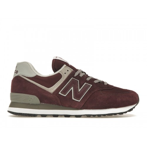 Кроссы New Balance 574 Burgundy White - мужская сетка размеров