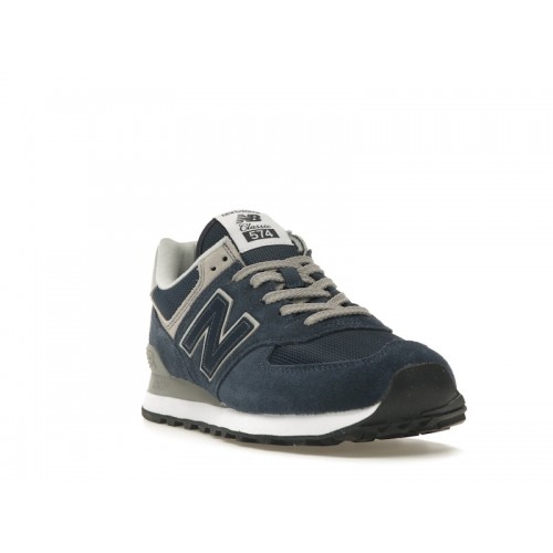 Кроссы New Balance 574 Navy White - мужская сетка размеров