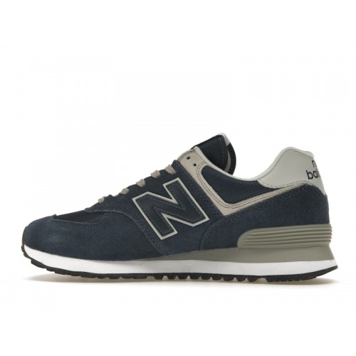 Кроссы New Balance 574 Navy White - мужская сетка размеров