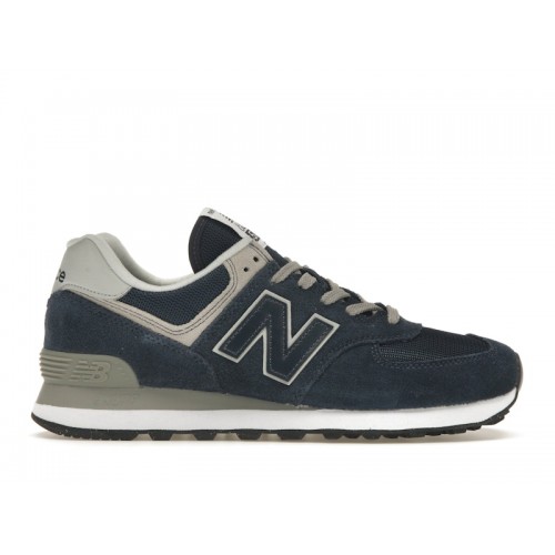 Кроссы New Balance 574 Navy White - мужская сетка размеров