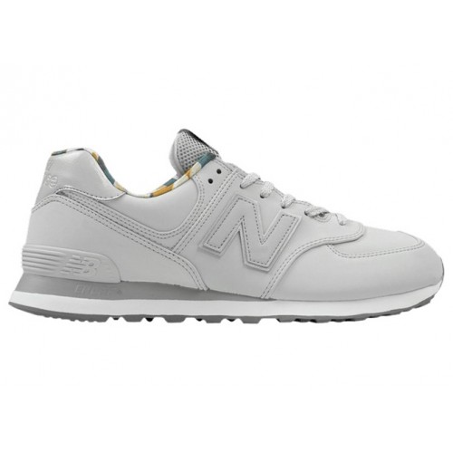 Кроссы New Balance 574 Light Aluminum White - мужская сетка размеров