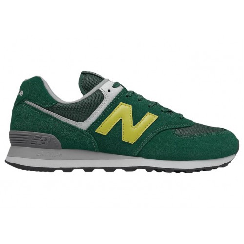 Кроссы New Balance 574 Green Yellow - мужская сетка размеров