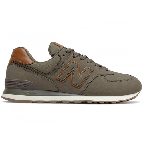 Кроссы New Balance 574 Olive Green Brown - мужская сетка размеров