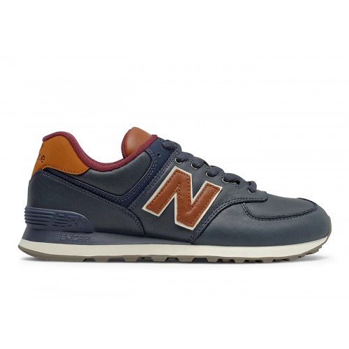 Кроссы New Balance 574 NB Navy Classic Burgundy - мужская сетка размеров