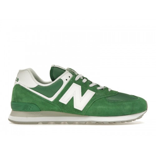 Кроссы New Balance 574 Green White - мужская сетка размеров