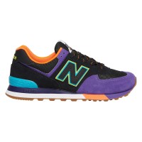 Кроссовки New Balance 574 Black Purple Orange Blue