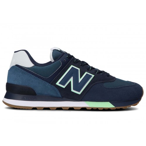 Кроссы New Balance 574 Natural Indigo Green - мужская сетка размеров