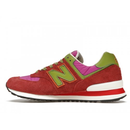 Кроссы New Balance 574 Stray Rats Red - мужская сетка размеров