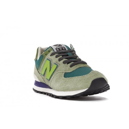 Кроссы New Balance 574 Stray Rats Green - мужская сетка размеров