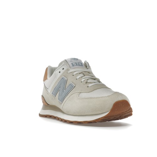 Кроссы New Balance 574 Beige Light Blue Gum - мужская сетка размеров