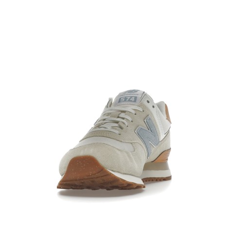 Кроссы New Balance 574 Beige Light Blue Gum - мужская сетка размеров