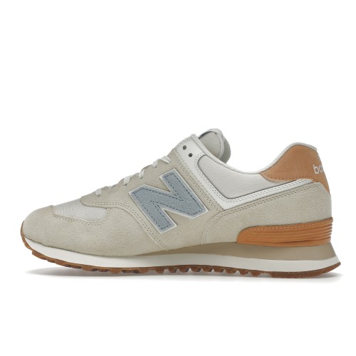 Кроссы New Balance 574 Beige Light Blue Gum - мужская сетка размеров