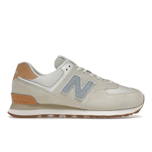 Кроссы New Balance 574 Beige Light Blue Gum - мужская сетка размеров