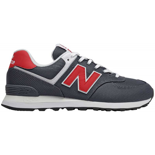 Кроссы New Balance 574 Summer Mesh Grey Red - мужская сетка размеров