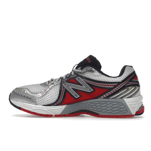 Кроссы New Balance 860v2 White Silver Red - мужская сетка размеров