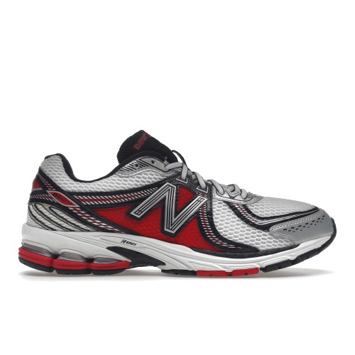 Кроссы New Balance 860v2 White Silver Red - мужская сетка размеров