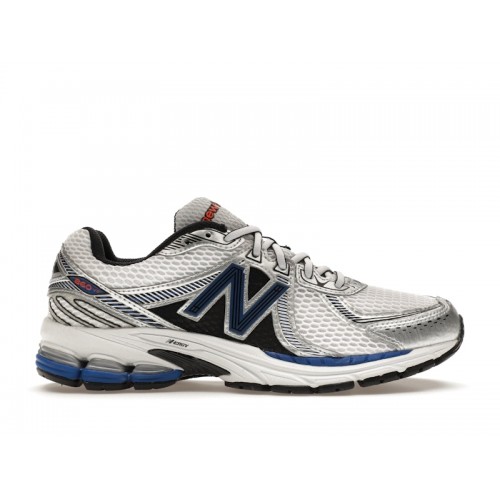 Кроссы New Balance 860v2 White Team Royal Silver - мужская сетка размеров