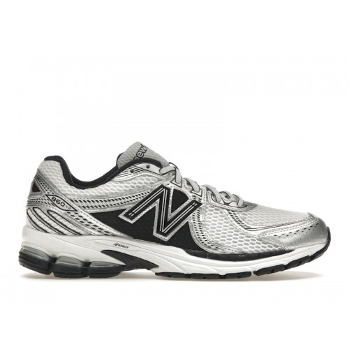 Кроссы New Balance 860v2 Black White Silver - мужская сетка размеров