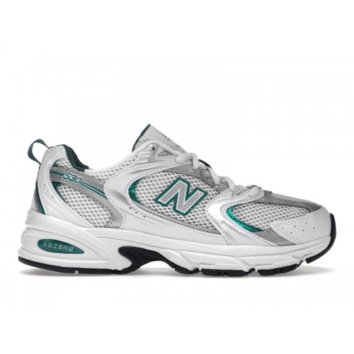 Кроссы New Balance 530 White Silver Green - мужская сетка размеров