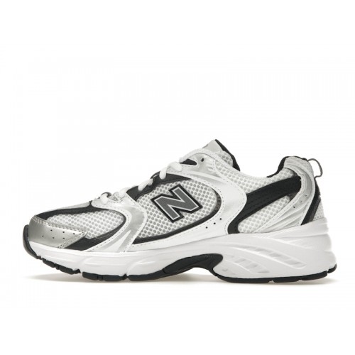 Кроссы New Balance 530 White Silver Metallic Black - мужская сетка размеров