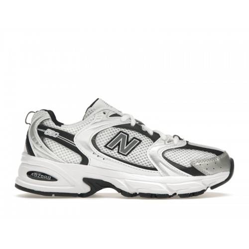 Кроссы New Balance 530 White Silver Metallic Black - мужская сетка размеров