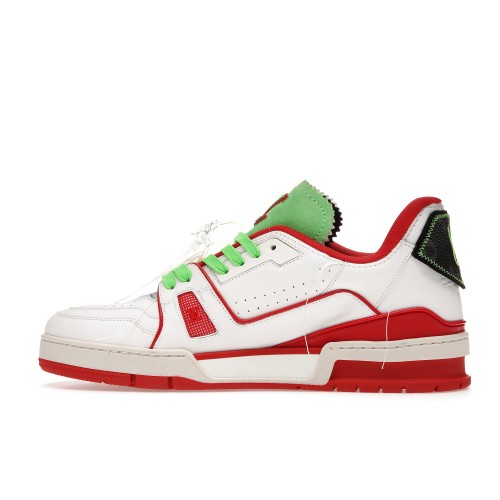 Кроссы Louis Vuitton Trainer Neon Red - мужская сетка размеров