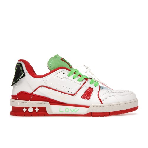 Кроссы Louis Vuitton Trainer Neon Red - мужская сетка размеров