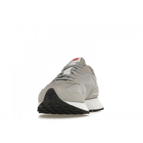 Кроссы New Balance 327 Rain Cloud White Red - мужская сетка размеров