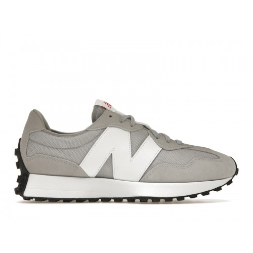 Кроссы New Balance 327 Rain Cloud White Red - мужская сетка размеров