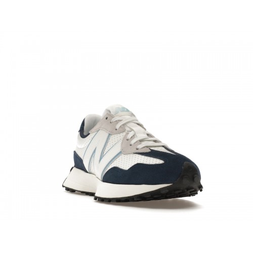 Кроссы New Balance 327 White Navy Blue - мужская сетка размеров