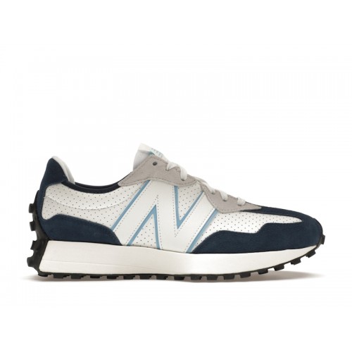 Кроссы New Balance 327 White Navy Blue - мужская сетка размеров