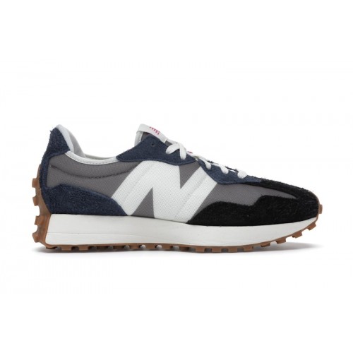 Кроссы New Balance 327 Grey Navy Black - мужская сетка размеров